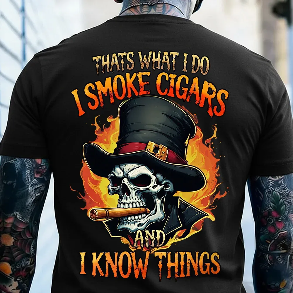 Thats What I Do I Smoke Cigars And I Know Things Custom Year Gen X, Boomer, Gen Y T-shirt