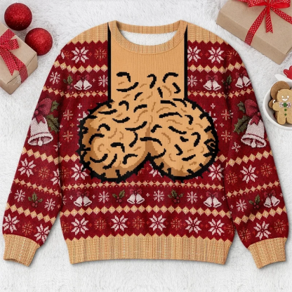 Custom Funny Ugly Sweatshirt - Personalized Christmas Birthday Gifts For Husband, Son, Grandson, Brother, Grandpa, Dad, Yourself - Jingle Balls All The Way Today
