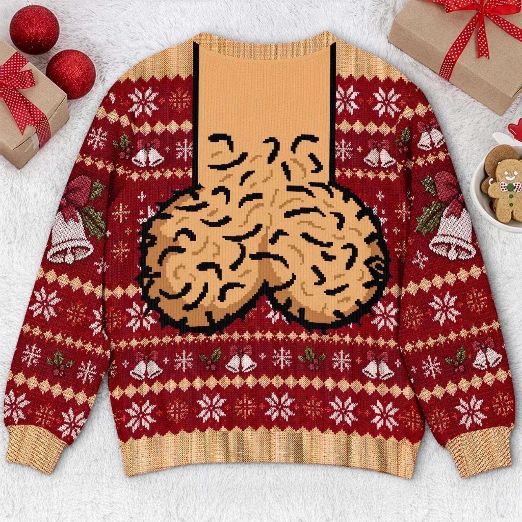 Custom Funny Ugly Sweatshirt - Personalized Christmas Birthday Gifts For Husband, Son, Grandson, Brother, Grandpa, Dad, Yourself - Jingle Balls All The Way Today