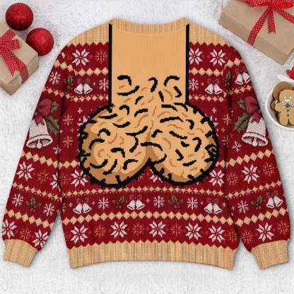 Custom Funny Ugly Sweatshirt - Personalized Christmas Birthday Gifts For Husband, Son, Grandson, Brother, Grandpa, Dad, Yourself - Jingle Balls All The Way Today