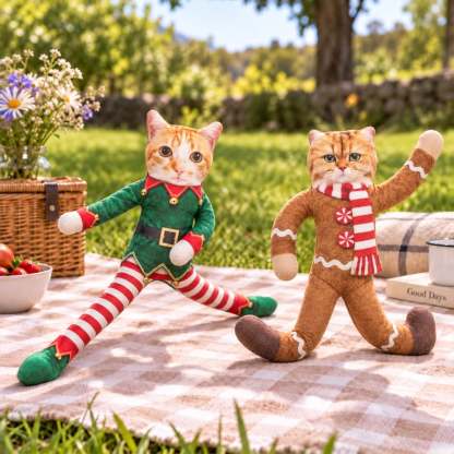 Custom Funny Pet Photo Christmas Plush Doll Gifts For Pet Lovers • My Merry Pup - Personalized Poseable Plush Doll