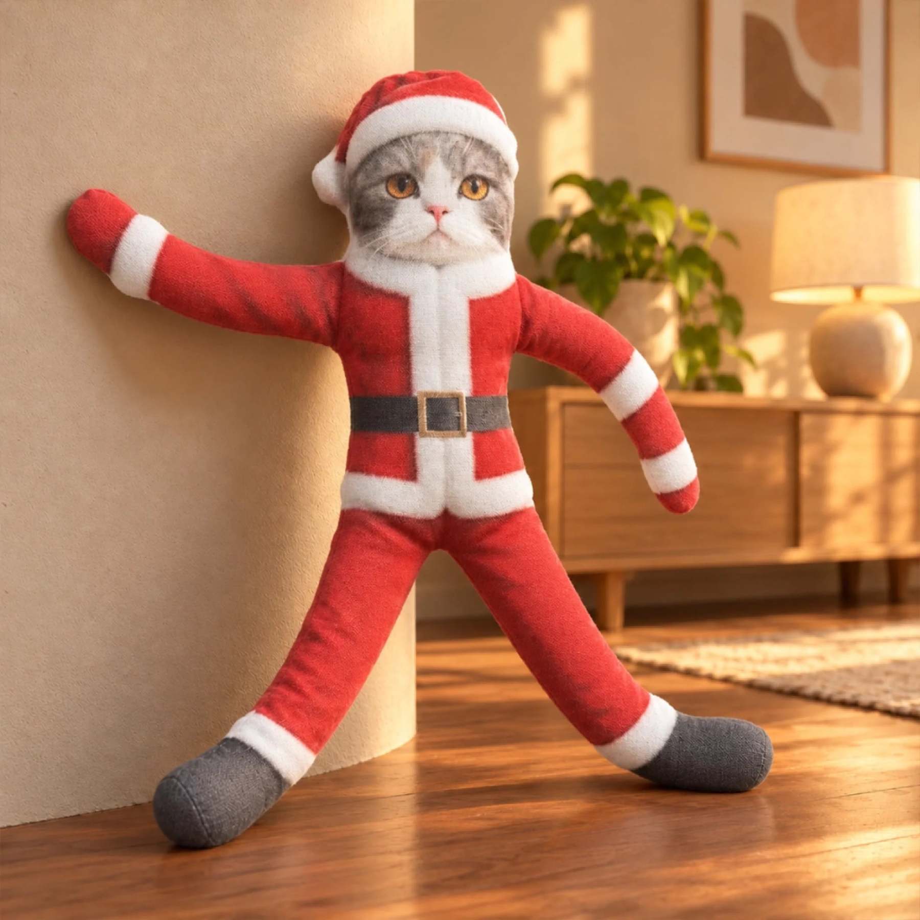 Custom Funny Pet Photo Christmas Plush Doll Gifts For Pet Lovers • My Merry Pup - Personalized Poseable Plush Doll