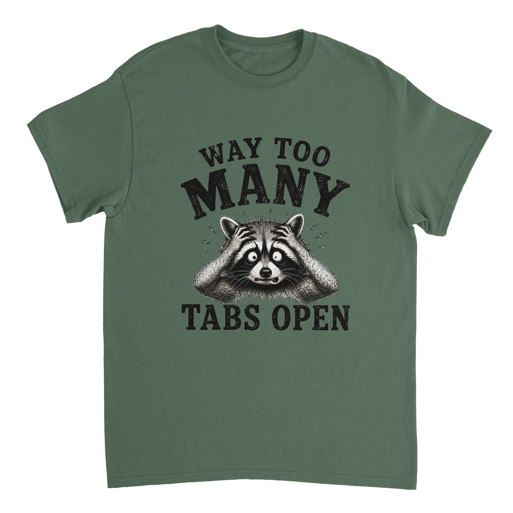"Way Too Many Tabs Open" Mental Chaos Graphic Tee - Funny Overstimulated Brain Humor