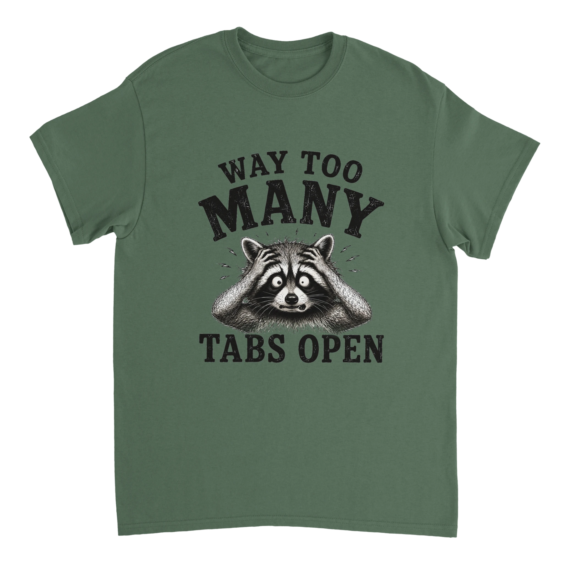 "Way Too Many Tabs Open" Mental Chaos Graphic Tee - Funny Overstimulated Brain Humor