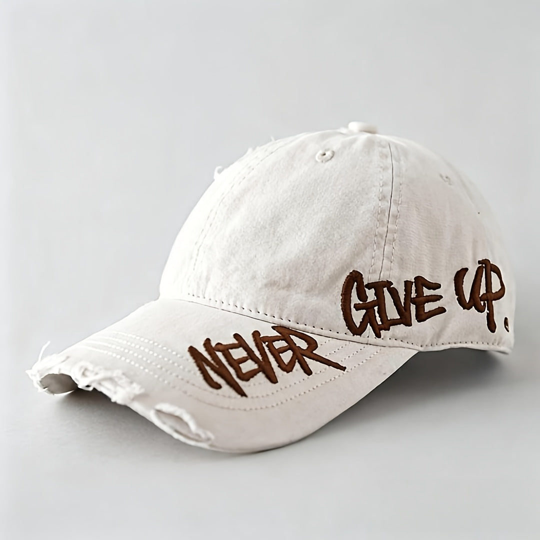 Never Give Up Distressed Cap
