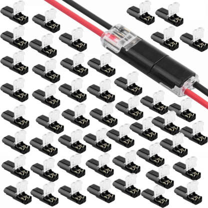 2-Pin Solderless Wire Connector – Compact Plug for LED Strips & 18–22 AWG Cables