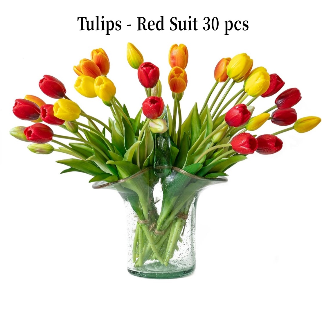 Artificial Tulips Flowers, Real Touch Latex Bouquet,Easter-ready Spring Décor