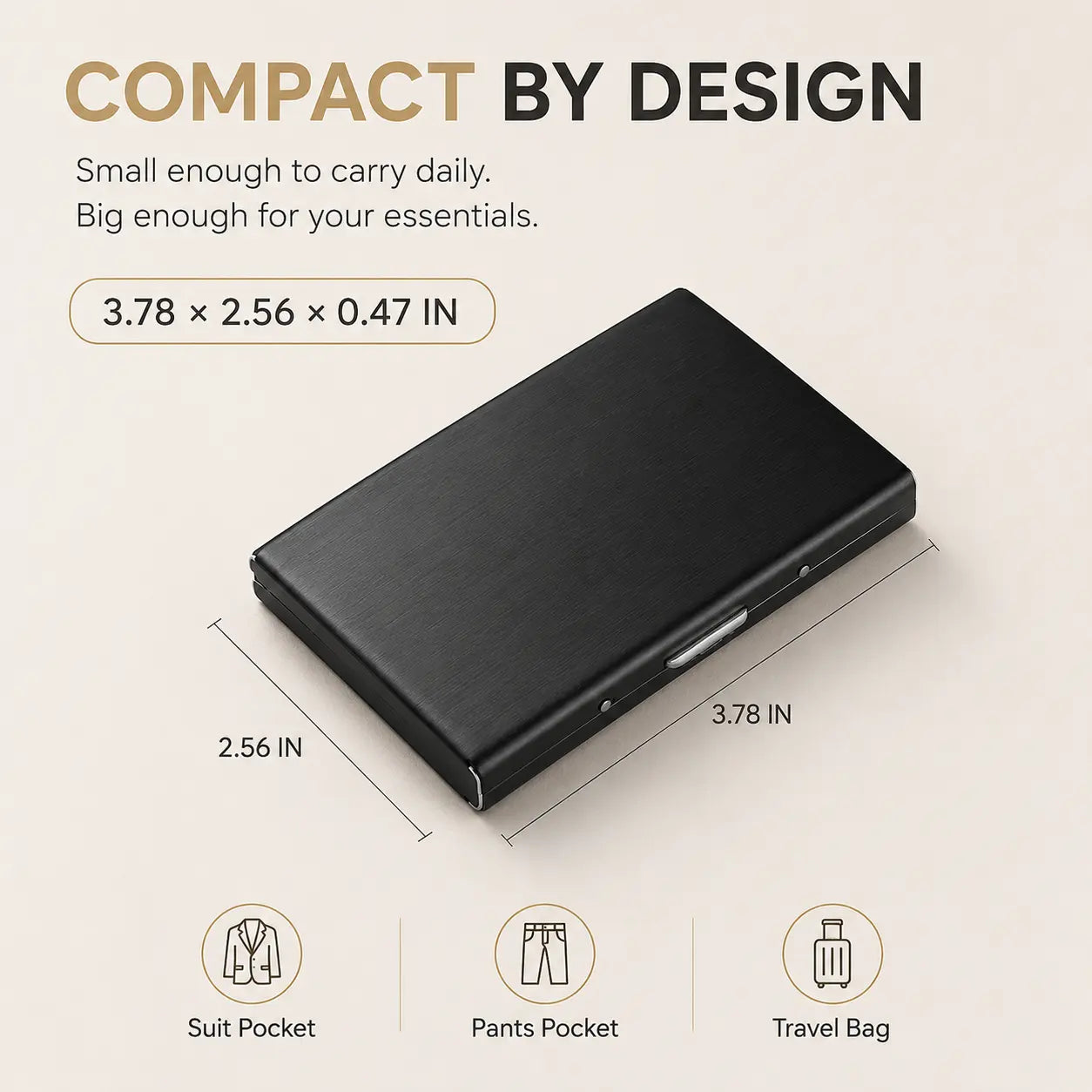 Metal card holder dimensions