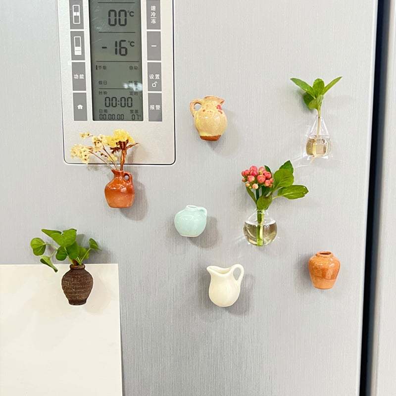 🌸🏺Handmade Mini Ceramic Vase – Refrigerator Magnet | Decorative Flower Vase for Home | 30% Off🌸