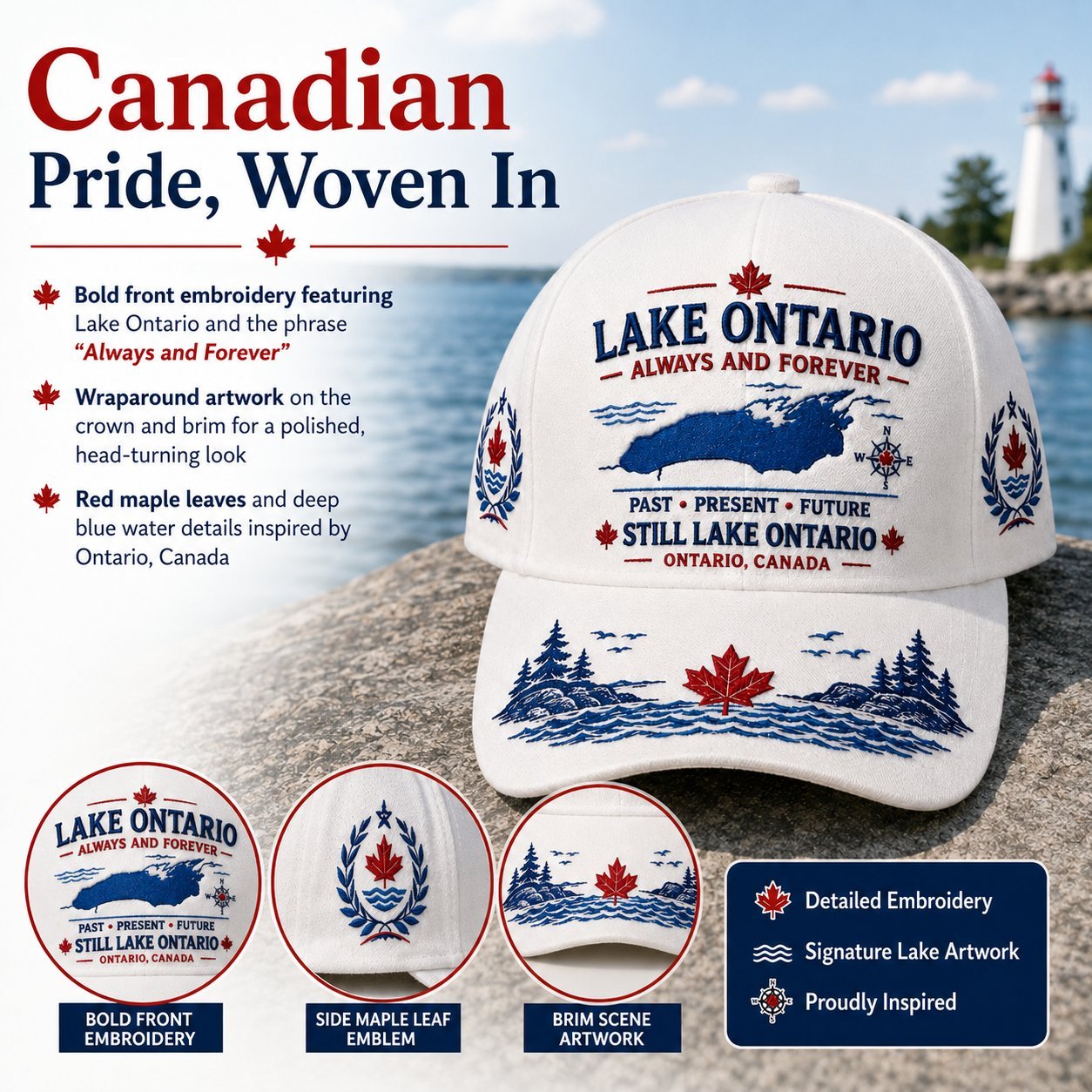  🍁Lake Ontario · Always and Forever — The Cap That Carries Your Lake Story (🧢100% Cotton)