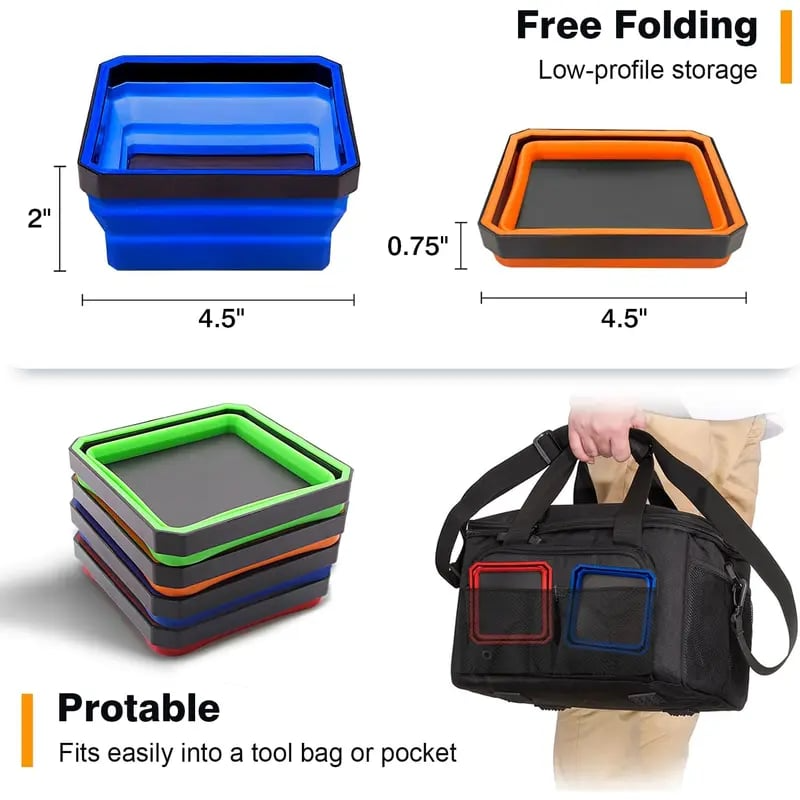 🔥Hot Sale 49% off🌟🛠️Upgrade Collapsible Magnetic Parts Tray – Organize Small Tools & Parts!