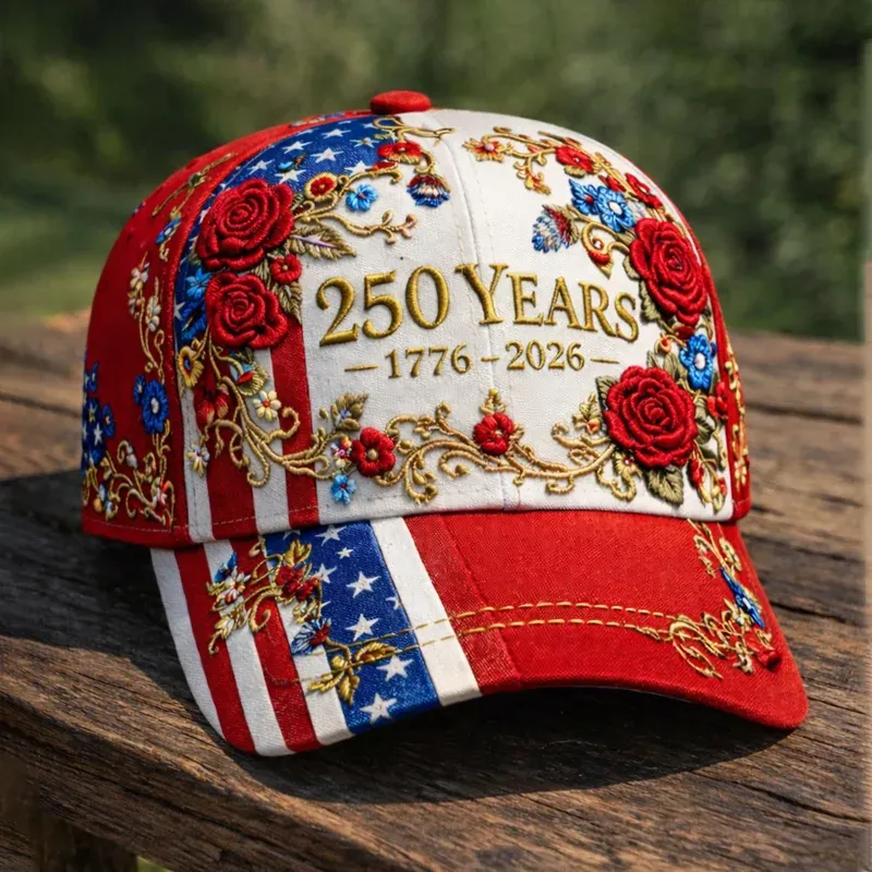 US 250th Anniversary Retro Floral Print Hat