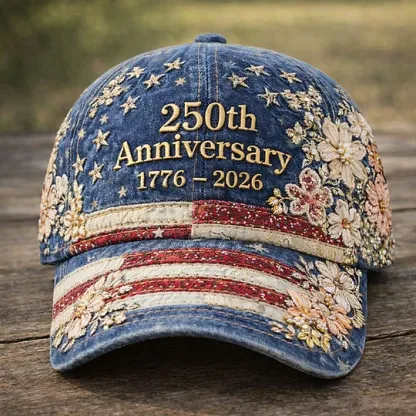 US 250th Anniversary Retro Floral Print Hat