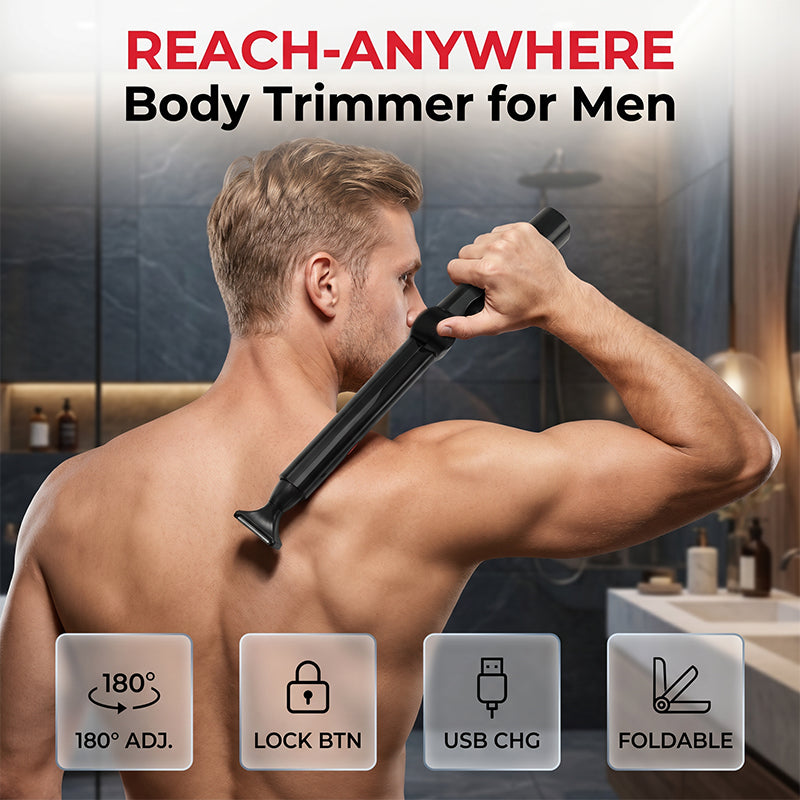 🥳2026 HOT SALE💞50K+ SOLD!🪒💪 50% OFF! Reach-Anywhere Body Trimmer – Extendable handle, precision heads. Trim back, chest & legs yourself – no help needed! 🧔✨