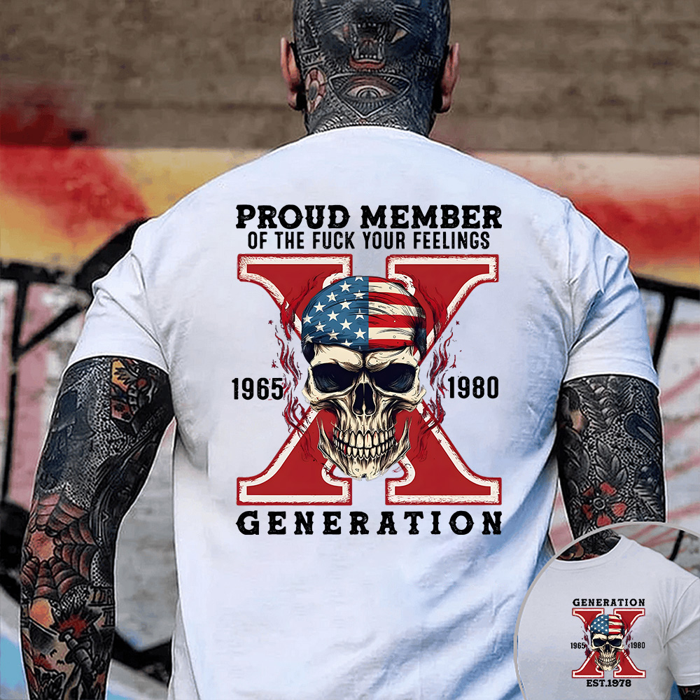 Gen X Skull Custom EST Printing T-shirt