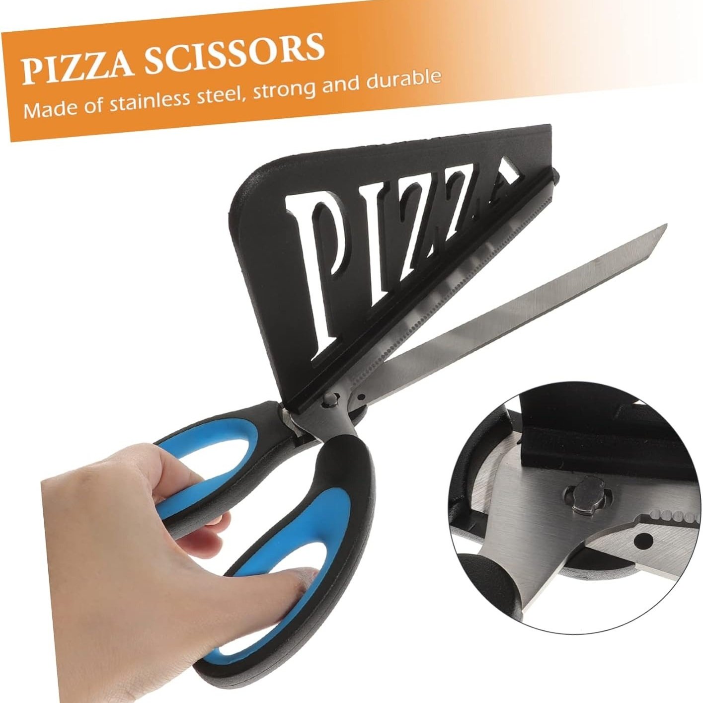 🍕✂️Stainless Steel Pizza Scissor, Non-Stick Pizza with Firm Grip Base, Grade Pizza,Slicer & Pizza Server