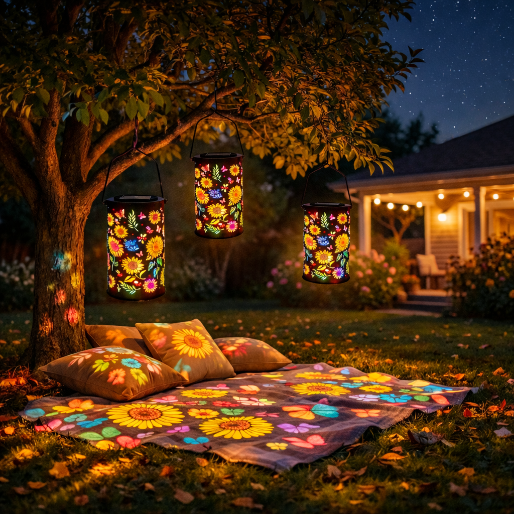 Colorful Sunflower Glow Solar Garden Lantern