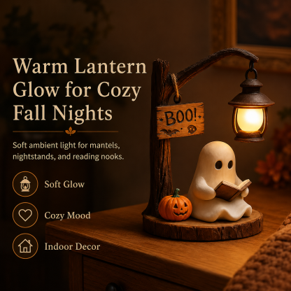 Lighted Boo Ghost Reading Tabletop Decor