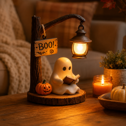 Lighted Boo Ghost Reading Tabletop Decor