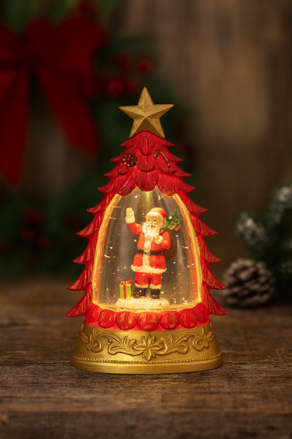 Lighted Snow Globe - Mini Christmas Tree (Set of 2)