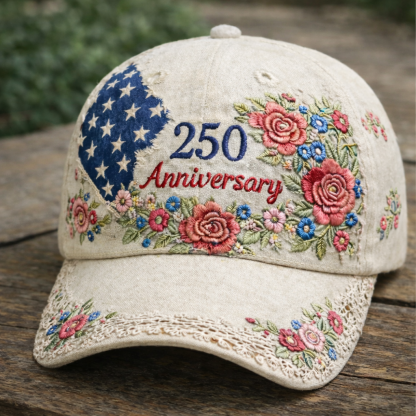 US 250th Anniversary Retro Floral Print Hat