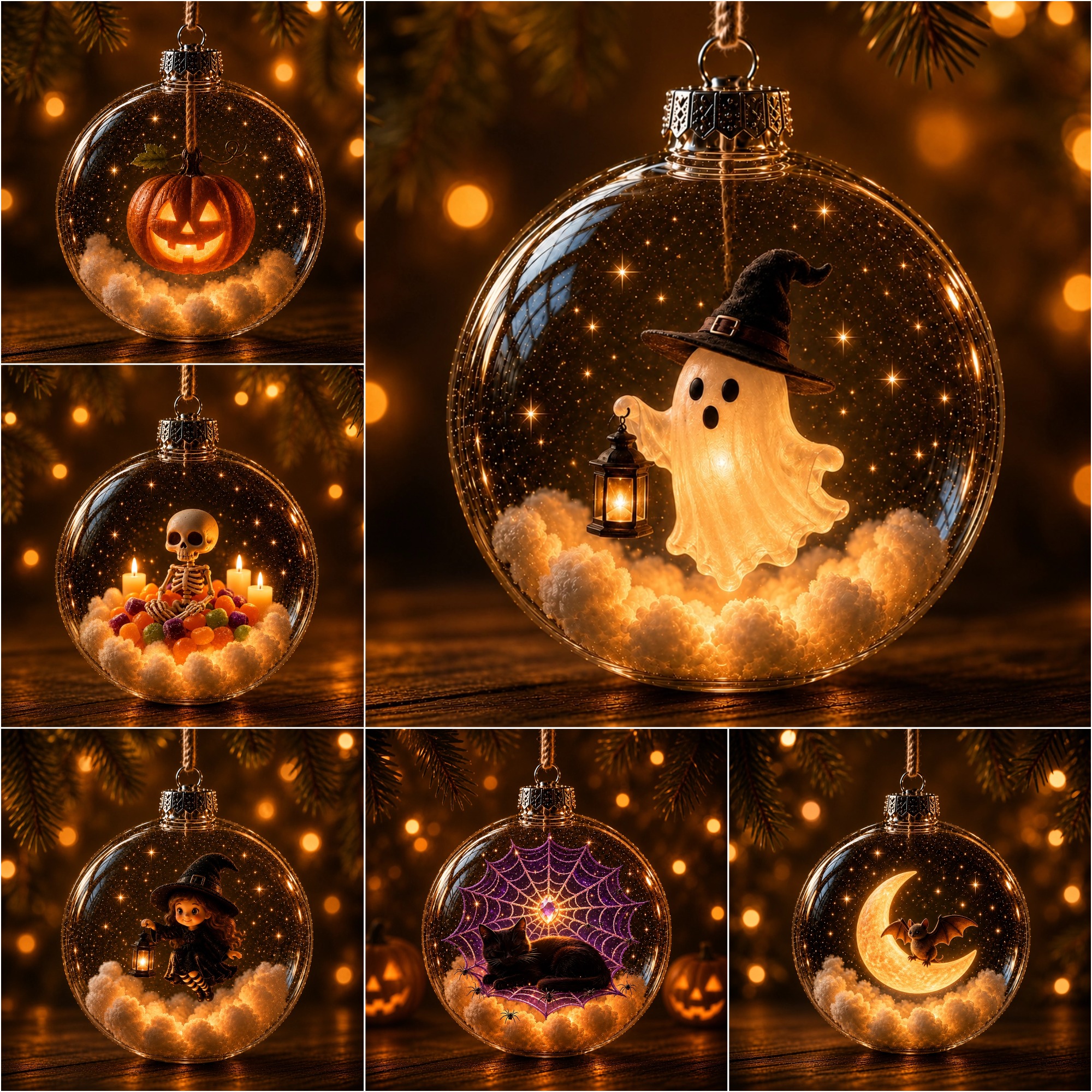 Halloween Glowing Miniature Bauble Collection