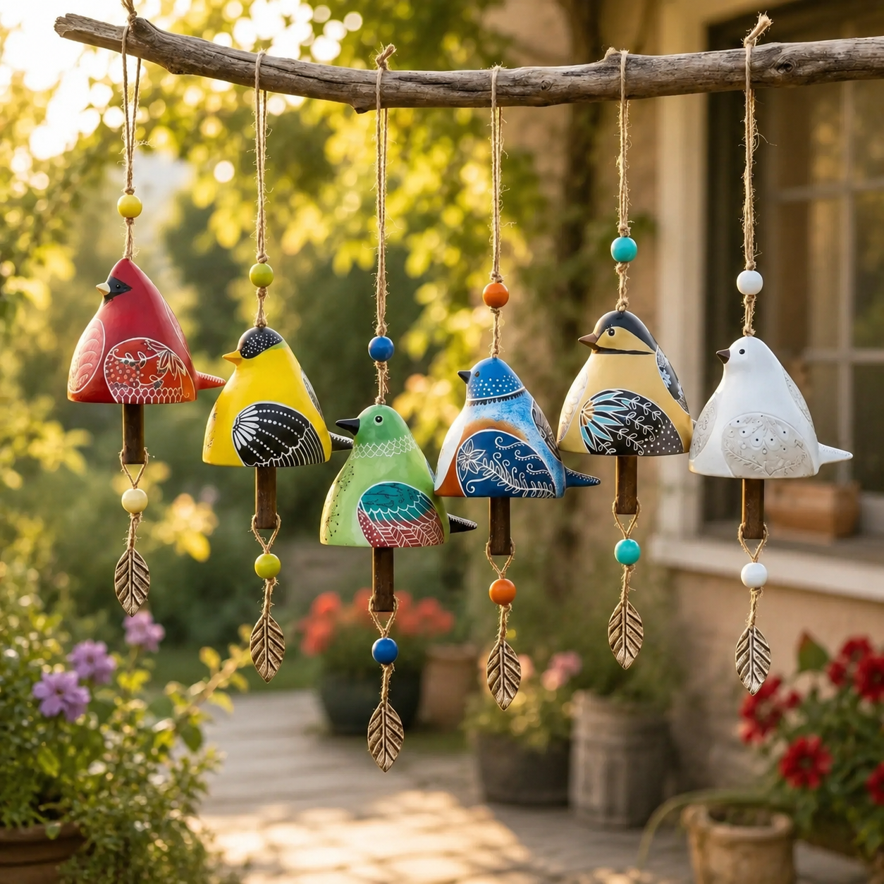Hand-Painted Ceramic Bird wind Chimes