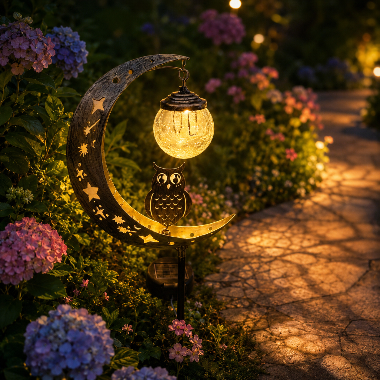 🌙✨Hummingbird Moon Solar Garden Stake Light💋