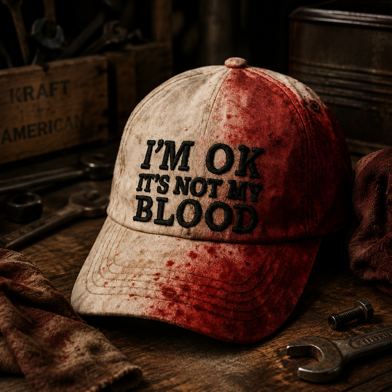 I'M OK IT'S NOT MY BLOOD hat