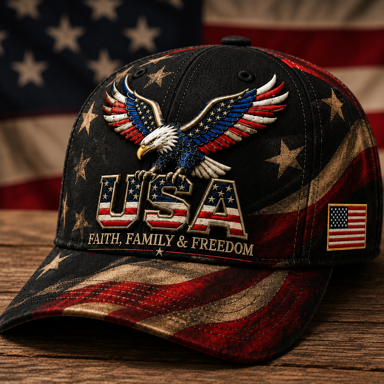 Patriotic Eagle USA Cap