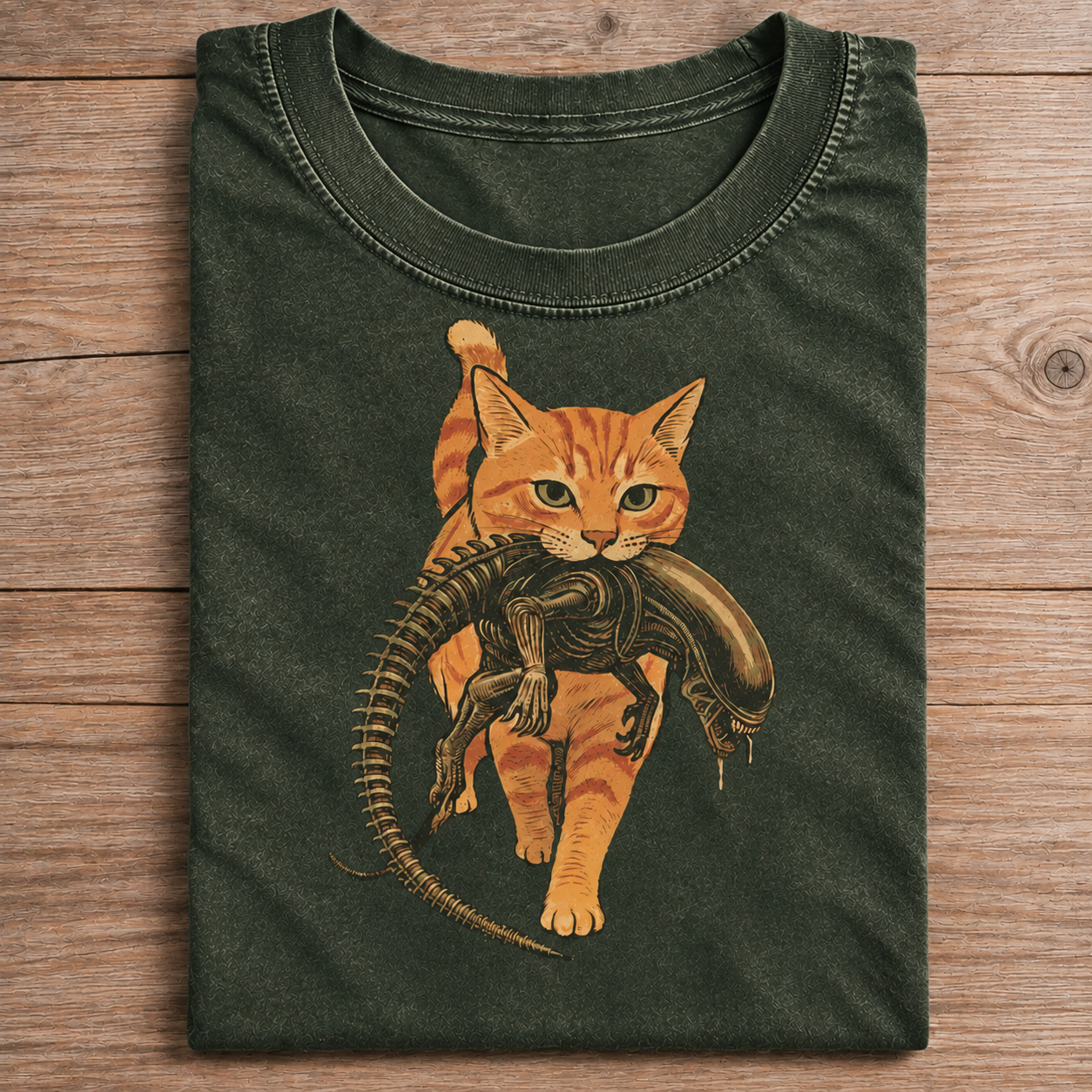 Cat Carrying Alien T-Shirt