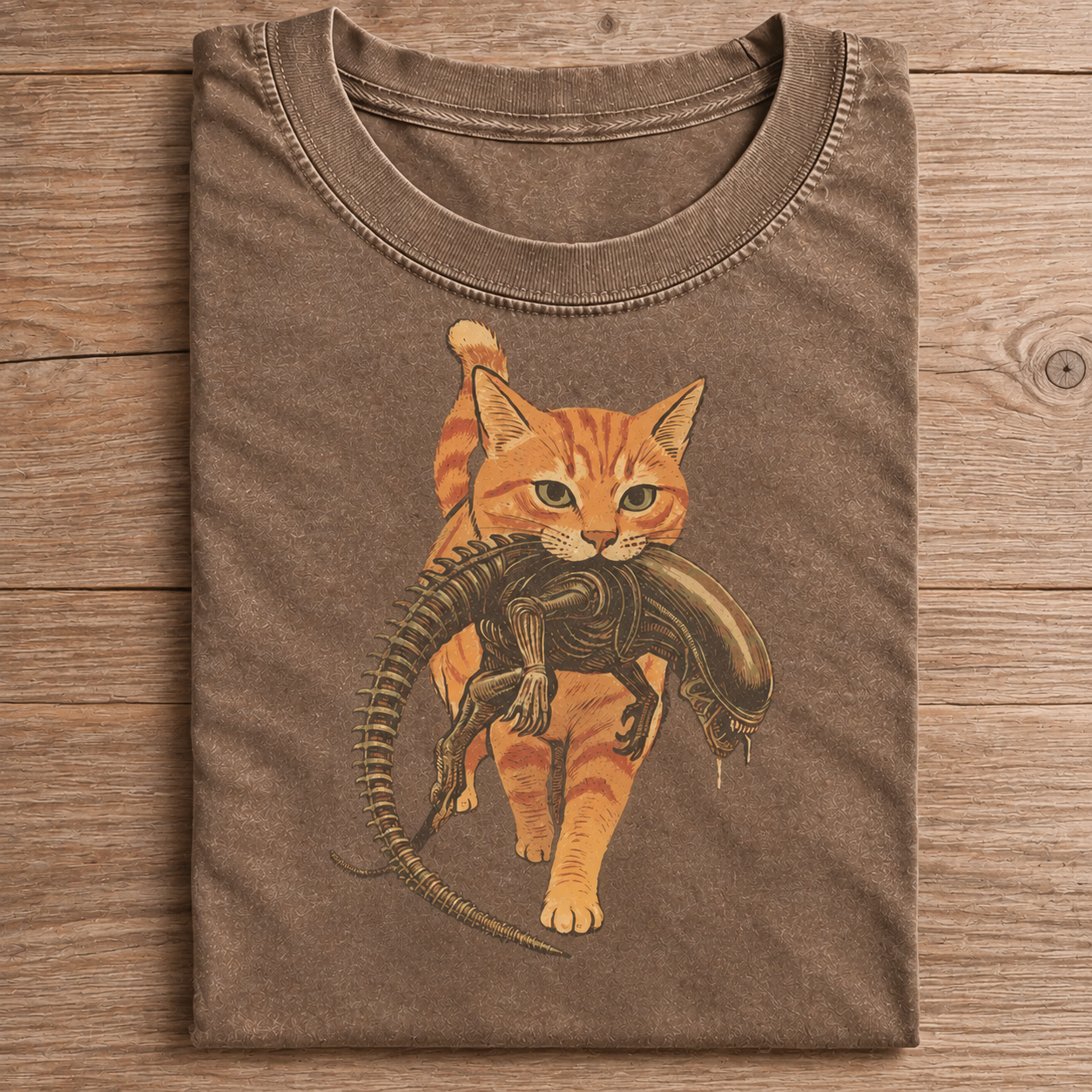 Cat Carrying Alien T-Shirt