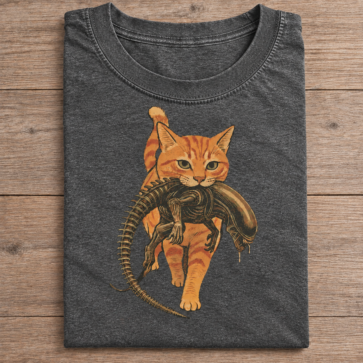 Cat Carrying Alien T-Shirt
