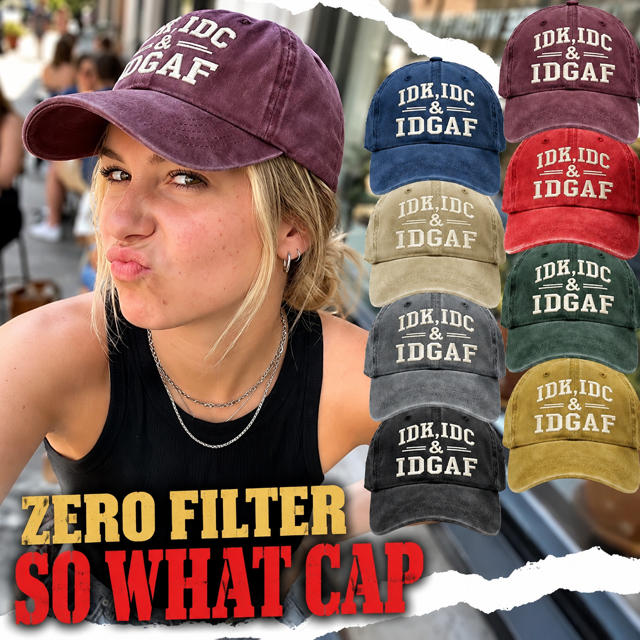 Idk Idc & Idgaf Embroidery Cap