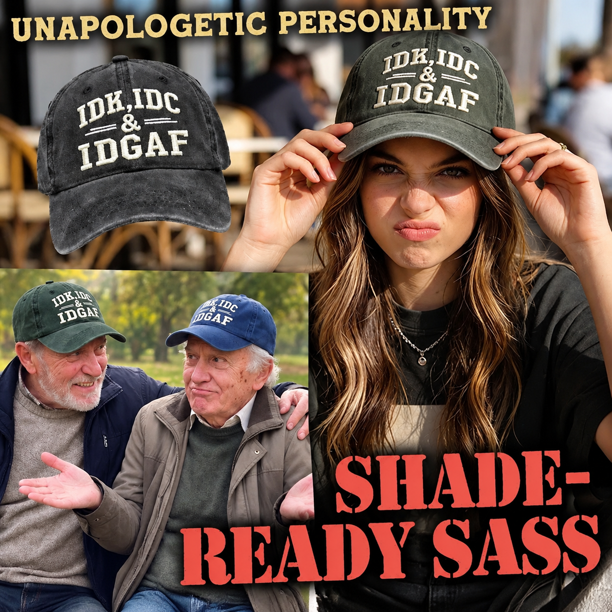 Idk Idc & Idgaf Embroidery Cap