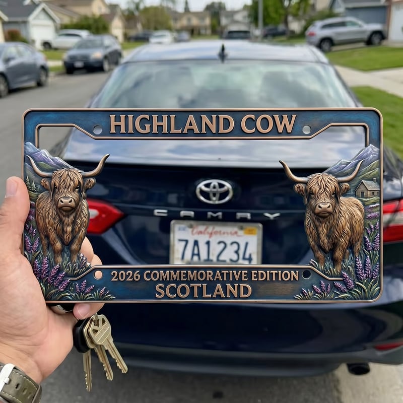 🔥🐂 Highland Cow Commemorative Edition License Plate 🌟