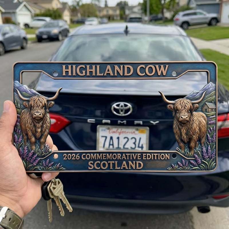 🔥🐂 Highland Cow Commemorative Edition License Plate 🌟