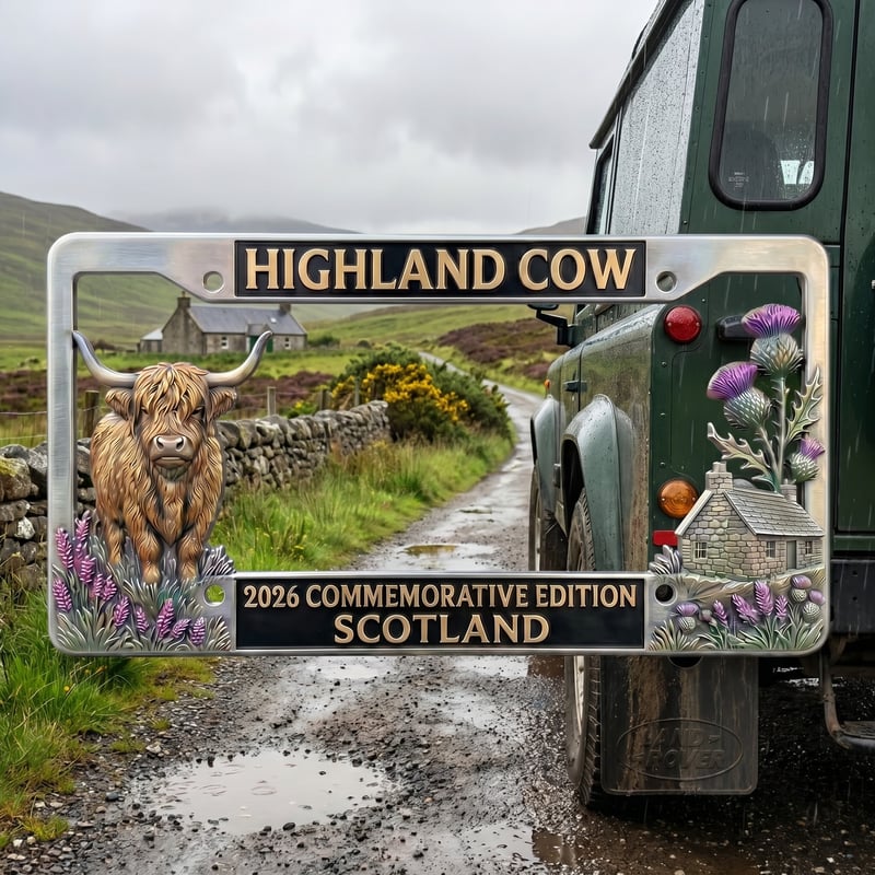🔥🐂 Highland Cow Commemorative Edition License Plate 🌟