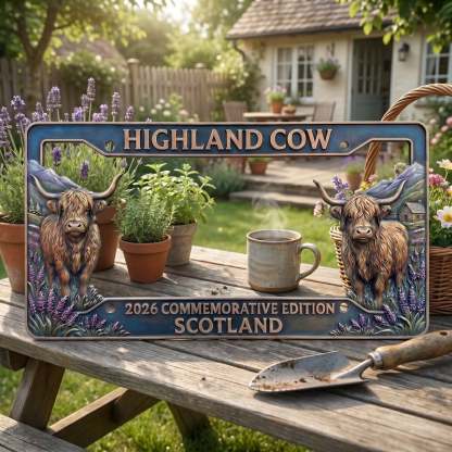 🔥🐂 Highland Cow Commemorative Edition License Plate 🌟