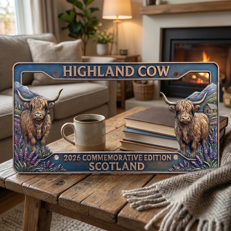 🔥🐂 Highland Cow Commemorative Edition License Plate 🌟