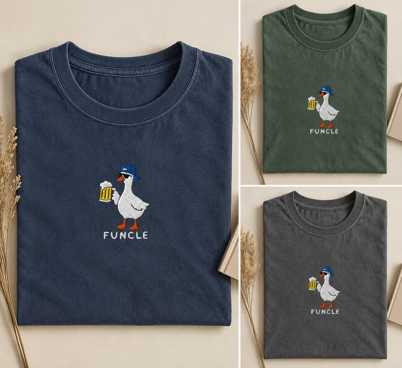 Embroidered Funny Uncle T-shirt