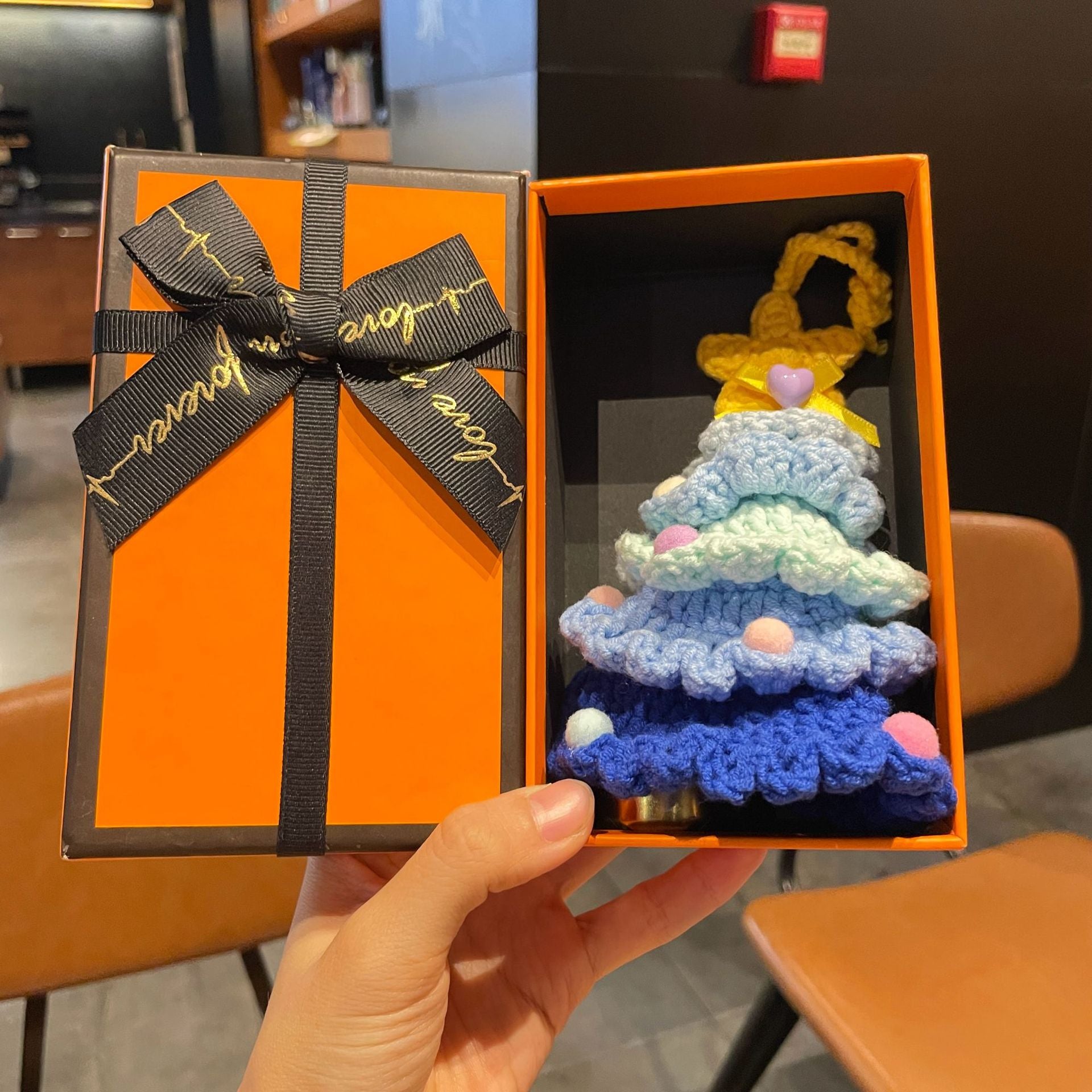 Knitted Mini Christmas Tree Hanging Ornament