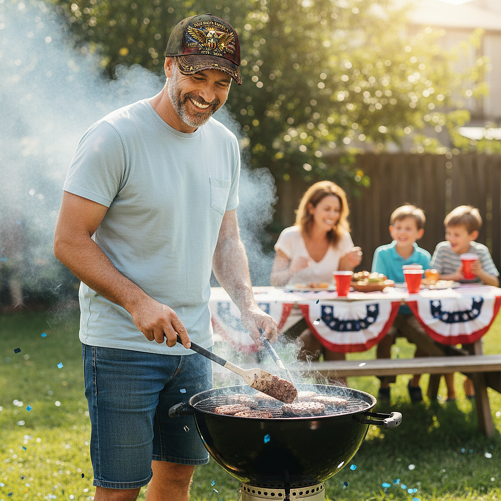 Patriotic Eagle Baseball Cap – “God Bless America” 250th Anniversary Hat (1776–2026)