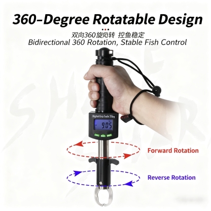  3-in-1 Digital Fish Gripper with Scale & Ruler | Fishing Lip Grip Tool