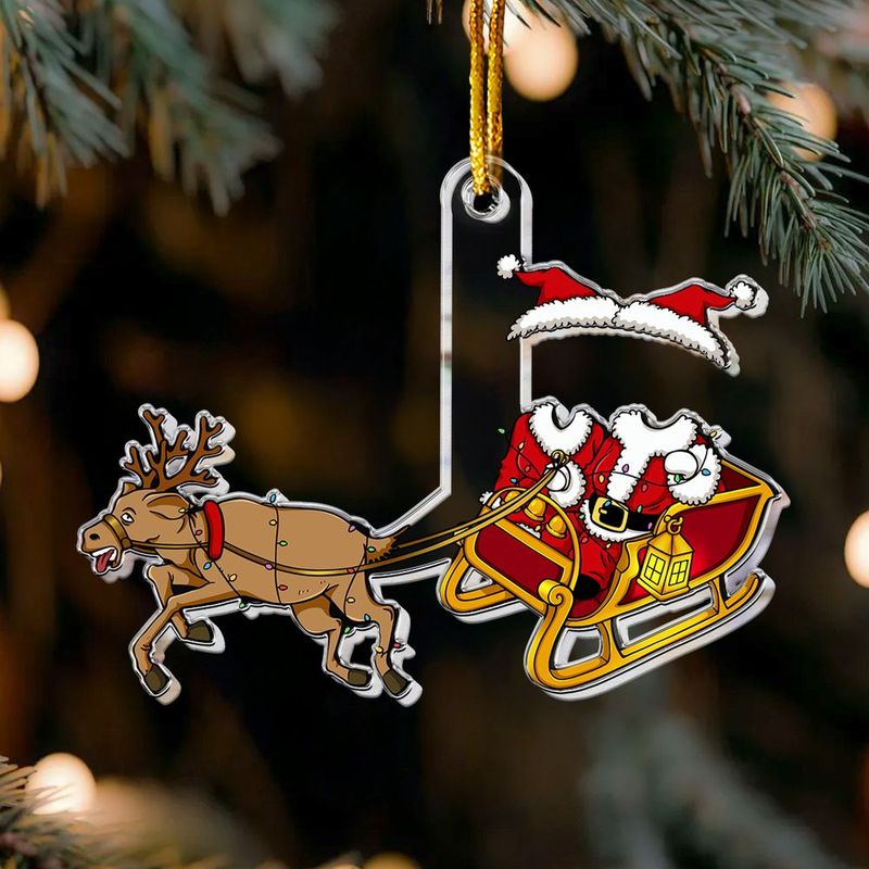Couple Funny Elf - Personalized Acrylic Photo Ornament