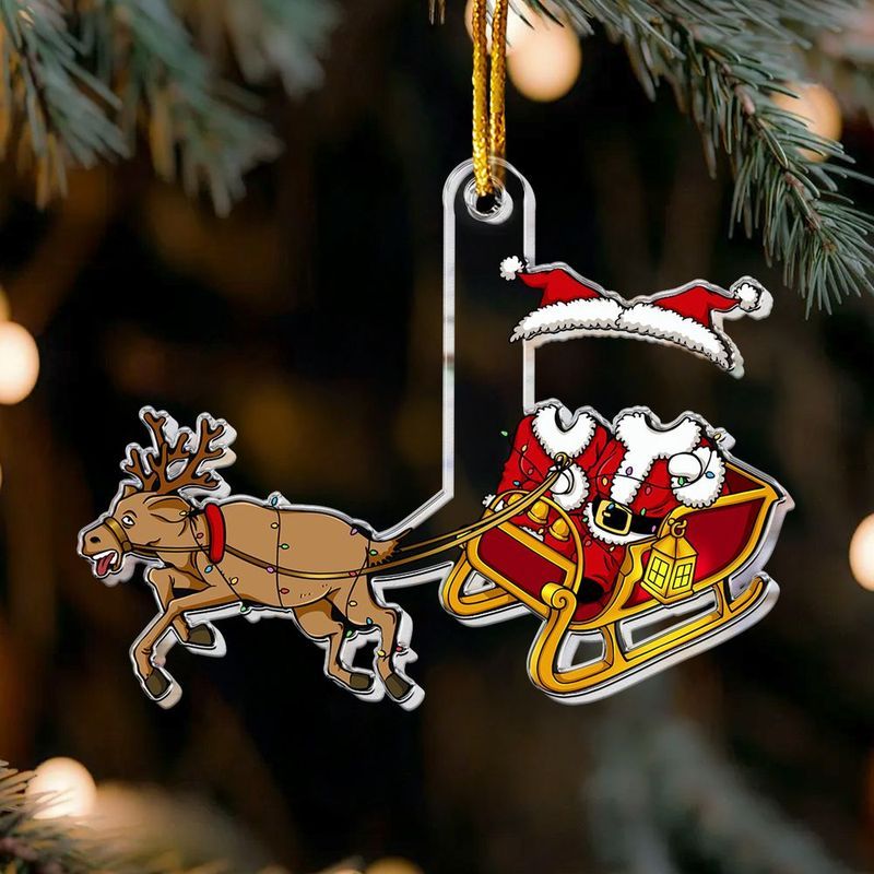 Couple Funny Elf - Personalized Acrylic Photo Ornament