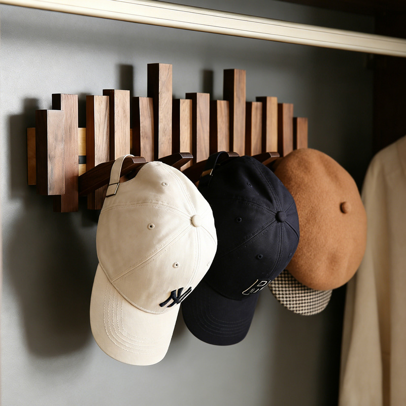  Piano Key Wall Hook Rack – Solid Wood Foldable Coat Hanger for Jackets & Bags