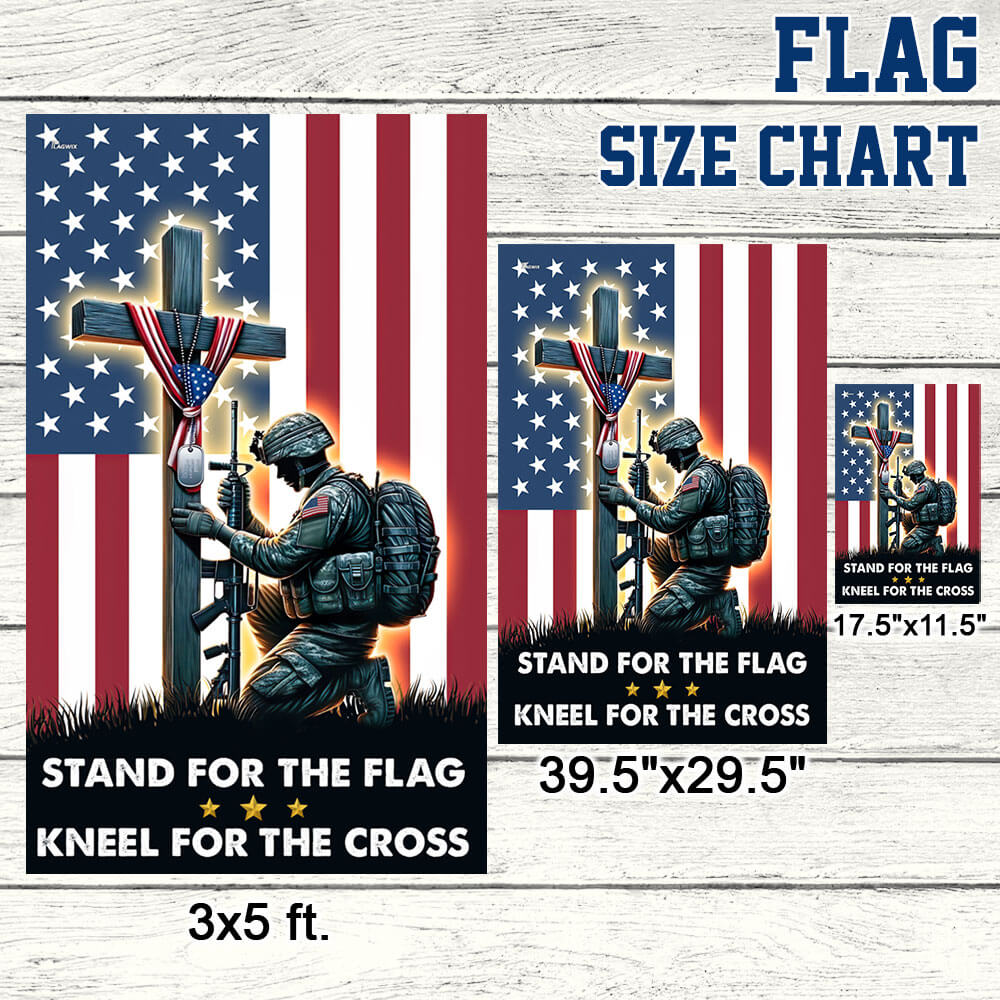 Stand For The Flag Kneel For The Cross – Patriotic Christian Flag for Memorial Day, Veterans Day & Patriotic Displays