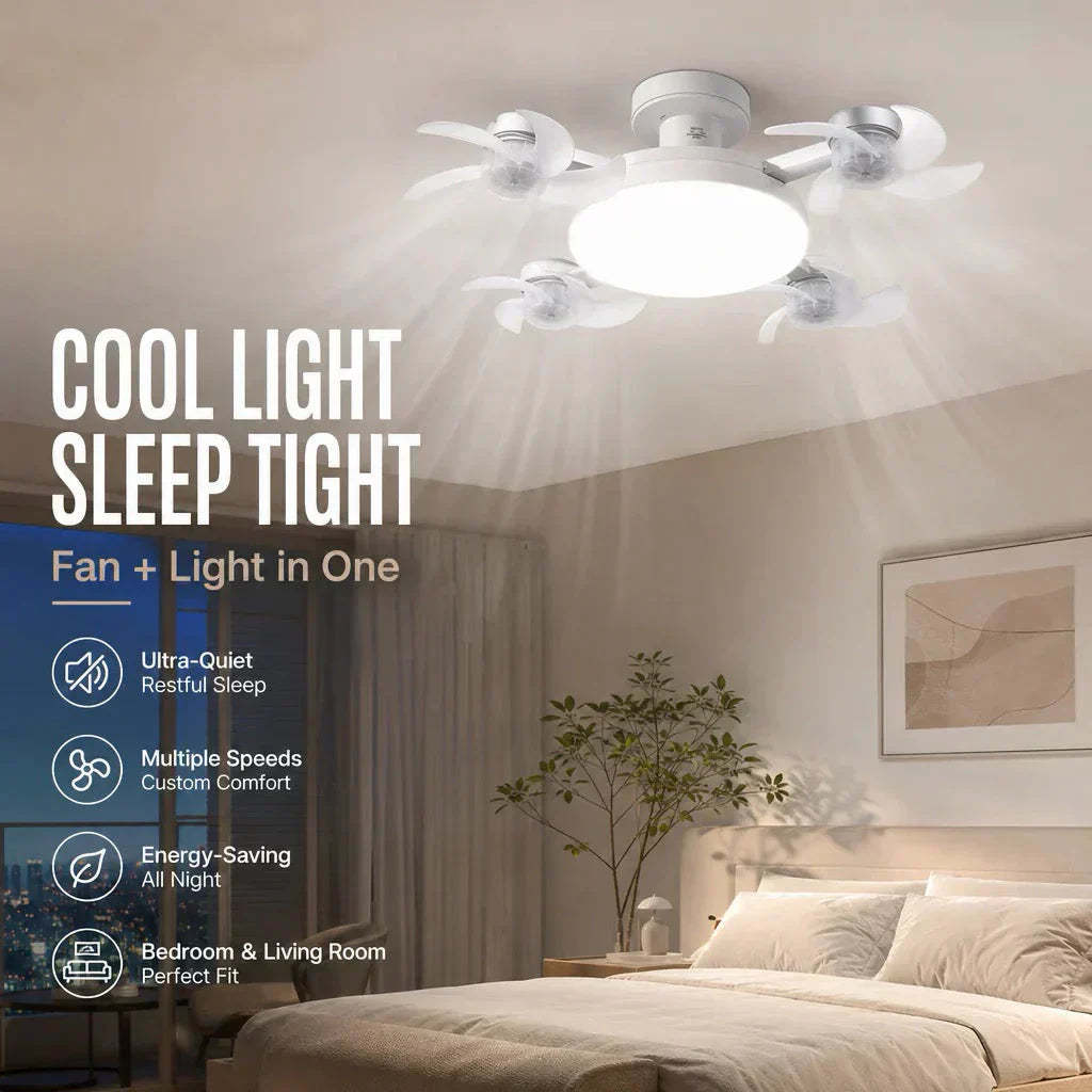 ⏰🔥LIMITED TIME 50% OFF!🔥Foldable Socket Ceiling Fan Light with Remote, Energy-Saving Cooling & Lighting for Bedroom & Home