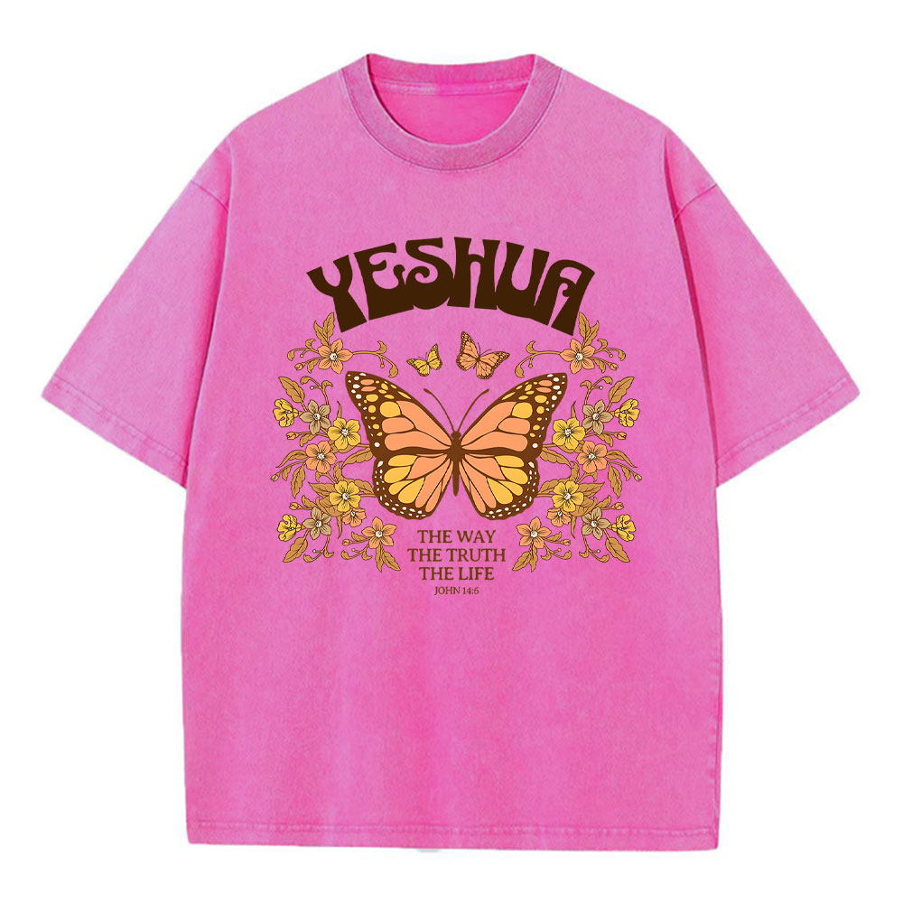 YESHUA The Way The Truth The Life Christian Washed T-Shirt
